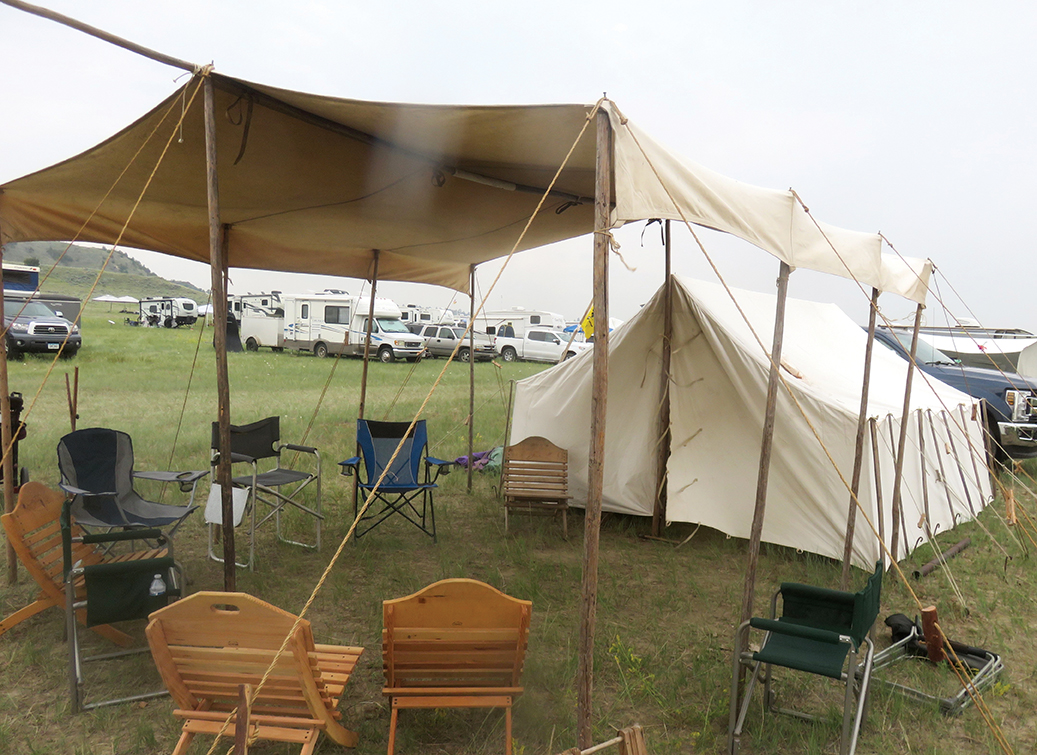 Our tent and living quarters for our stay at the Quigley Match.